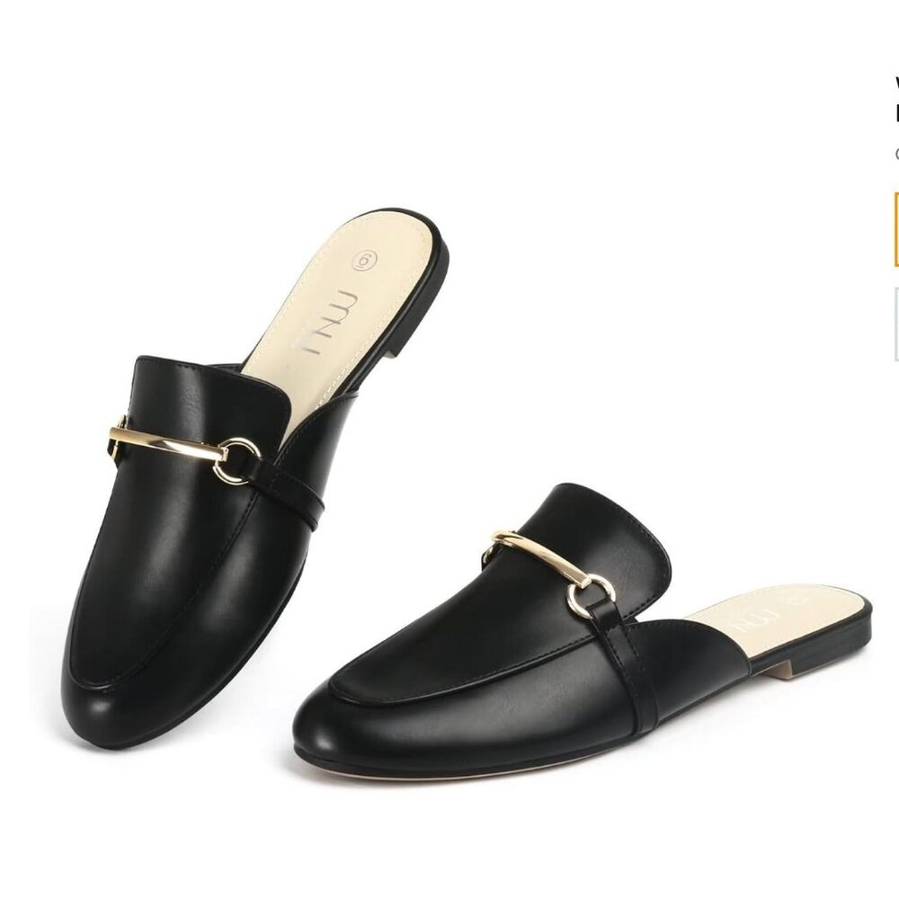 NEW! MUSSHOE Mules for Women Flats Comfortable Slip SZ 9.5/ Black